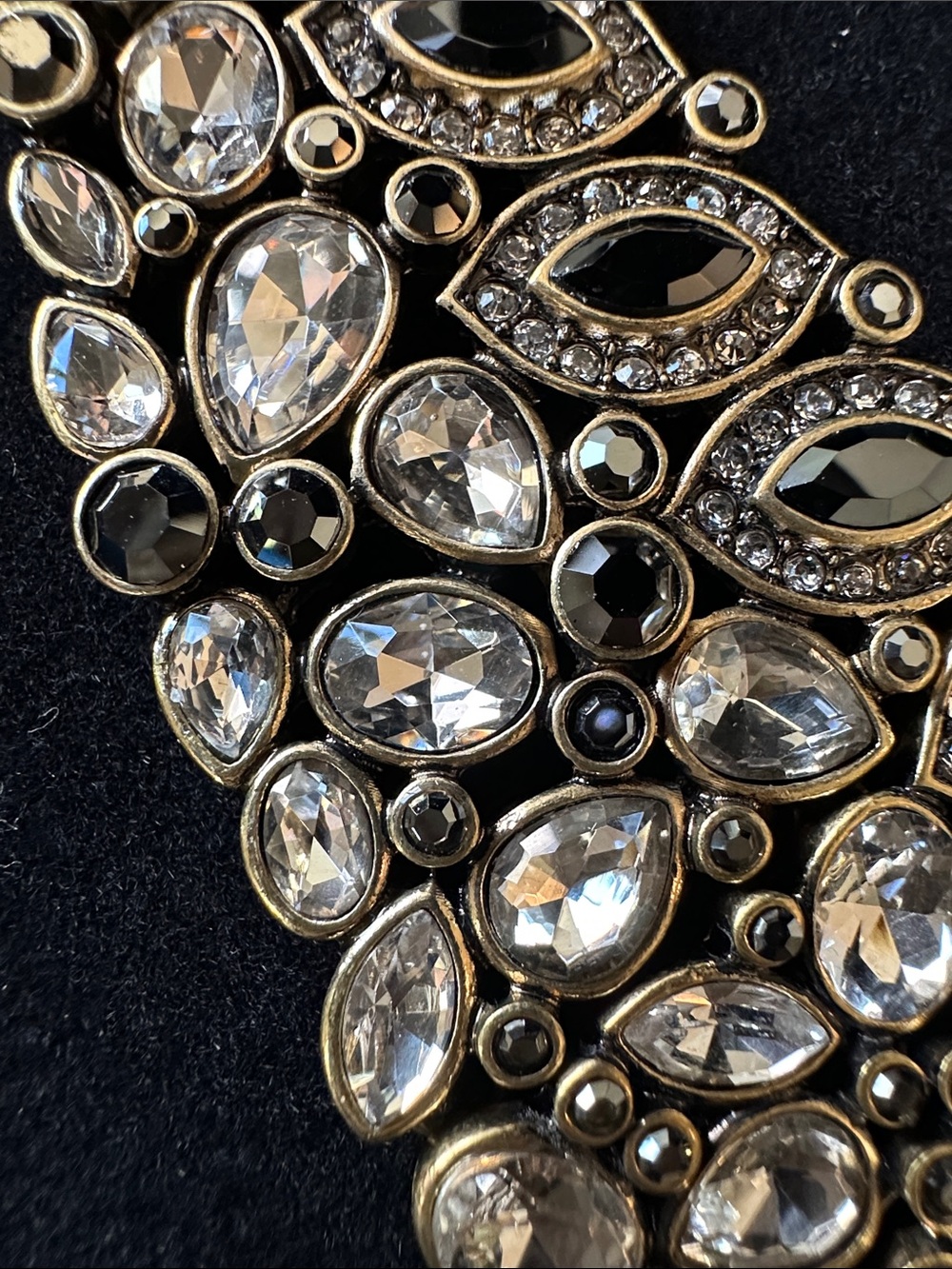 Heidi Daus Gold and Clear Crystal Ornate Bib Necklace with Studs - Picture 7 of 7